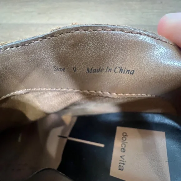 Dolce Vita Helms Mule Rustic Suede Booties, Stacked Block Heel Almond Toe Sz 9 - Picture 8 of 8